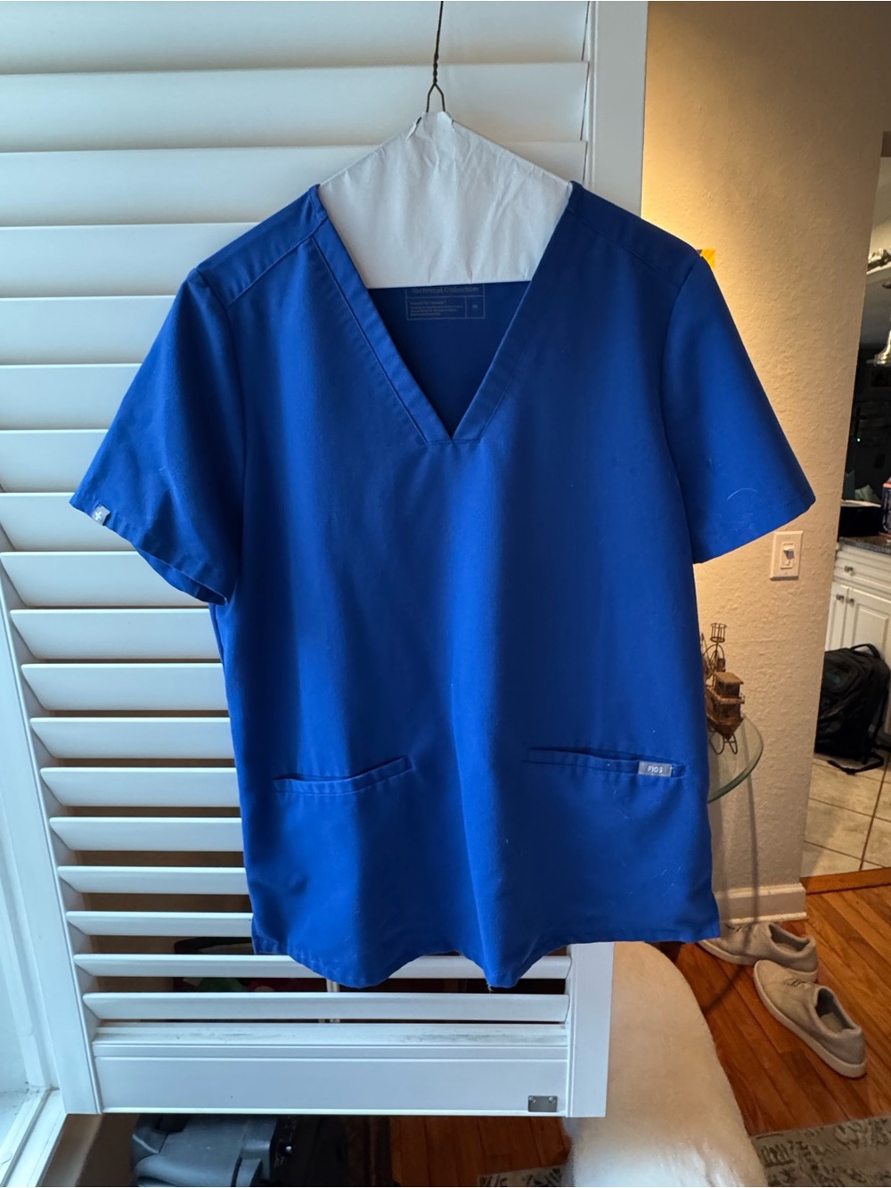 Figs Women's V-Neck Scrub Top in Royal Blue